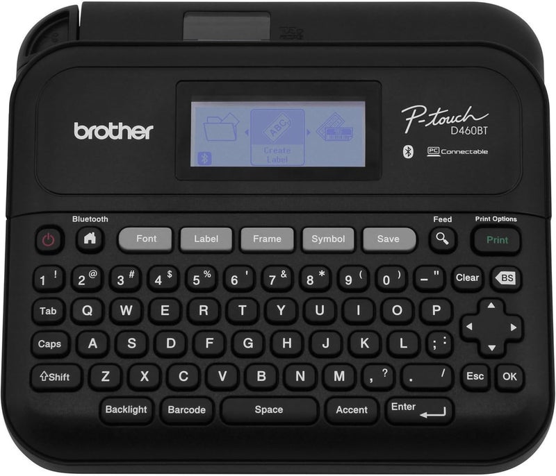 brother صانع الملصقات المتصل P-Touch PT-D460BT للأعمال | اتصل وأنشئ عبر Bluetooth® على شرائط الملصقات TZe حتى ~3/4 بوصة، أبيض - Image 1